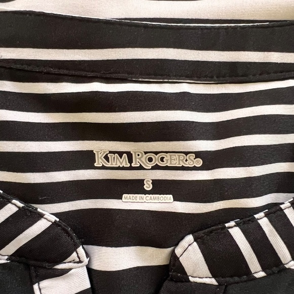 Kim Rogers NWT size Small Black & White Stripe Tunic Top with Spandex Fall - Picture 6 of 14